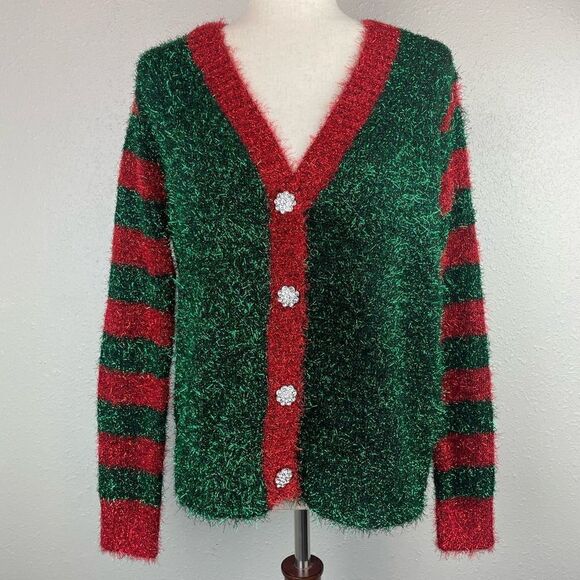 NWT 32 Degrees Christmas Cardigan Size M - Picture 1 of 10